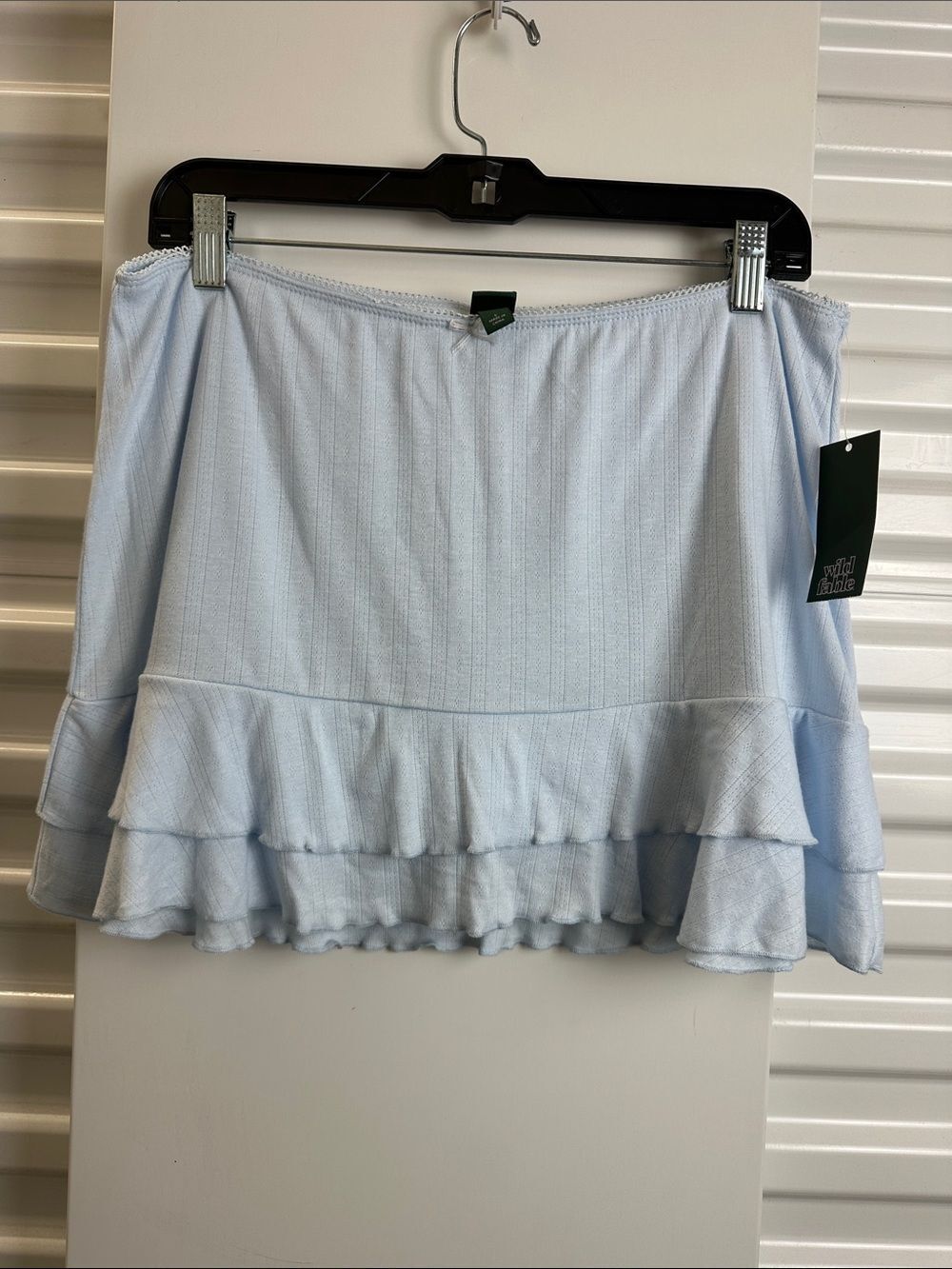 WILD FABLE Blue Ruffled Mini Skirt